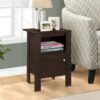 Accent Nightstand Side Table, Storage, Transitional - Espresso - Image 4