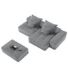 Modern Oversized Modular Sectional Sofa With Ottoman, Seat, Chaise Lounge And Armrest, Sparkling Chenille Fabric Soft Cushion Sofa With 4 Pillows, 4 Pieces Diy Combination Tufted Sofa, No Assembly Required - Gray - Image 21