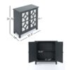Firwood Mirror Finished Double Door Cabinet - Charcoal Gray - Image 3