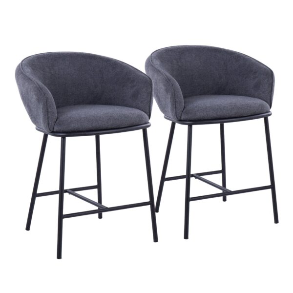 Ashland - Contemporary Counter Stool (Set of 2) - Black / Charcoal