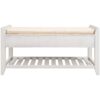 Multipurpose Entryway Shoe Rack With Cushioned Seat And Drawers Storage Bench - White - Image 10