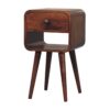 Mini Curved Bedside Table With Lower Slot - Caramel - Image 3
