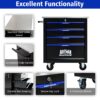 4 Drawer Multifunctional Tool Cart With Wheels - Black / Blue - Image 7