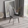 Modern Dining Chair Living Room Metal Leg Dining Chair (Set of 2) - Black / Gray - Image 2