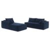 2 Pices Free Combination Minimalist Style Modular Sectional, Wrinkle Resistant Couch Set L Shaped Compressed Sofa For Living Room - Dark Blue - Image 10