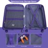 Expandable Hardshell Suitcase Double Spinner Wheels Pp Luggage Sets Lightweight Durable Suitcase With Tsa Lock, 3 Piece Set (20/24/28) - Purple - Image 5