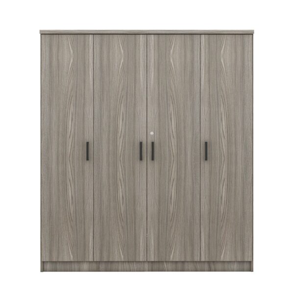 4 Door Wardrobe With 1 Drawer - Gray