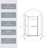 Neo Angle - Frameless Shower Door With Clear Sgcc Tempered Glass - Matte Black - Image 8
