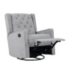 Milah - Gliding Swivel Recliner Tufted Pebble - Khaki - Image 4