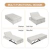 4 In 1 Sofa Bed, Chair Bed, Multi - Function Folding Ottoman Bed With Storage Pocket And USB Port For Small Room Apartment, Living Room, Bedroom, Hallway - White - Image 4
