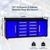 Storage Cabinets With Workbench (10 Drawers & 2 Cabinets) - Blue - Image 4