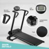 Folding Manual Walking Treadmill, Non-Electric Treadmill With Armrests And Lcd Display, Suitable For Aerobic Sport Fitness Equipment In Home Gym, Office, Apartment - Black - Image 3