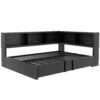 Full Size Daybed With Trundle, Storage Cabinets And USB Ports - Black - Image 14