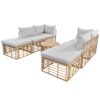 7 Pieces Outdoor Patio Furniture, All-Weather Rattan Sectional Sofa Set With Thick Cushions And Pillows, Freely Combined Conversation Sets For Garden, Backyard, Balcony - Gray - Image 12
