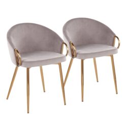 Claire - Contemporary / Glam Chair (Set of 2) - Gold / Silver