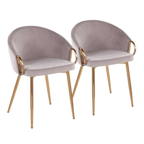 Claire - Contemporary / Glam Chair (Set of 2) - Gold / Silver