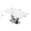 70.84" Modern Artificial Stone Panel V-Shaped Metal Legs, Can Accommodate 6-8 People - White / Gray - Image 5