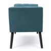 Modern Fabric Bench With Padded Seat And Wide U Shape Design - Teal - Image 7