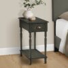 Accent Table, 2 Tier, Storage Drawer, Traditional - Green - Image 2
