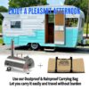 Silver Pizza Oven Outdoor 12" Semi-Automatic Rotatable Pizza Ovens Portable Stainless Steel Wood Fired Pizza Oven Pizza Maker With Built-In Thermometer Pizza Cutter Carry Bag - Silver - Image 13