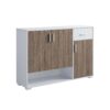 Shoe Storage Cabinet For 17 Pairs, Bedroom Cabinet With Drawer - Doors - White / Dark Taupe - Image 4