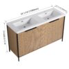 Modern Style Freestanding Bathroom Vanity With Double Resin Sink & Soft Close Cabinet Doors - Light Coffee - Image 5