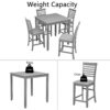 5 Piece Dining Table Set, Wooden Dining Square Table Set For 4, Counter Height Kitchen Table Set With Square Table And 4 Upholstered Chairs - Gray - Image 6