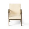 Casa Acacia Wood Club Chairs (Set of 2) With Water Resistant Cushions - Gray / Cream - Image 7