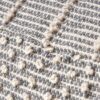 Diamond - Handcrafted Faux Yarn Pouf - Ivory / Gray - Image 4