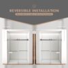 Frameless Shower Door, Double Sliding Shower Door, Clear Tempered Glass Shower Enclosure With Square Rail, Double Side Easy Clean Coat, Finished With Buffer - Brushed Nickel - Image 12