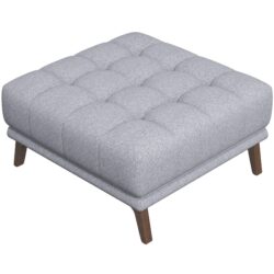 Addison - Square Upholstered Ottoman - Gray / Light Gray / Wood