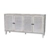 Accent Cabinet 4 Shutter Door Wooden Cabinet Sideboard Buffet Server Cabinet Storage Cabinet, For Living Room, Entryway, Hallway, Office, Kitchen And Dining Room - Distressed White - Image 8