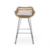 Outdoor Rattan Bar Chair With Metal Legs - Brown - Image 7