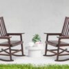 Acacia Indoor Rocking Chair, Outdoor Solid Patio Furniture New Style - Brown - Image 7