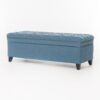 Juliana - Storage Ottoman With Stylish Designб Fabric And Birch Legs - Blue - Image 6