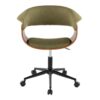 Vintage Mod - Mid-Century Modern Office Chair - Black / Walnut / Green - Image 5