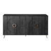 Modern Lacquered 4 Door Wooden Cabinet Sideboard Buffet Server Cabinet Storage Cabinet, For Living Room, Entryway, Hallway, Office, Kitchen And Dining Room - Distressed Black - Image 7