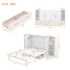 Full Size Murphy Bed With Shelves, Drawers And USB Ports - White - Image 15