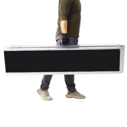 Portable Foldable 8Ft Wheelchair Ramp Non Skid Aluminium 600Lb Capacity 2 Piece Design - Silver