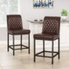 Counter Stool (Set of 2), Barstools - Dark Brown - Image 2