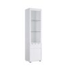 Contemporary Display Cabinet With Three Glass Shelves One Shelves Bottom Cabinet With Two Shelves - White - Image 4