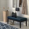 Lacey - Tufted Ottoman Bench - Distressed Dark Blue - Image 7