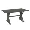 Topmax - 6 Piece Farmhouse Classical Dining Table Set With Trestle Legs, Kitchen Table Set For 6 With 4 Upholstered Dining Chairs And Bench - Gray - Image 12