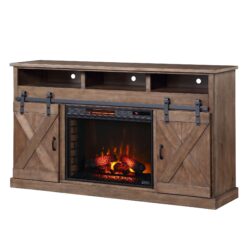 Farmhouse - Electric Fireplace TV Stand For TVs Up To 80" - Barnwood