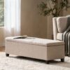 Glouster - Contemporary Storage Ottoman - Light Beige - Image 6
