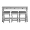 Mariano - Sofa Table With Three Stools - Gray - Image 3