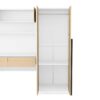 2 Door Storage Desk Wardrobe For Bedroom With Shelves And Drawers - Natural - Image 9