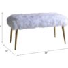 Bagley II - Faux Fur Bench - White / Gold - Image 12