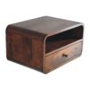 Large Curve Upper Slot Floating Bedside Table - Dak Brown - Image 6