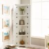 Tall Storage Cabinet With Doors And 4 Shelves For Living Room, Kitchen, Office, Bedroom, Bathroom, Modern - White - Image 7